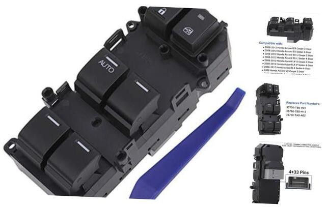 Power Window Switch Control Button, Compatible with Honda Accord 2008-2012,