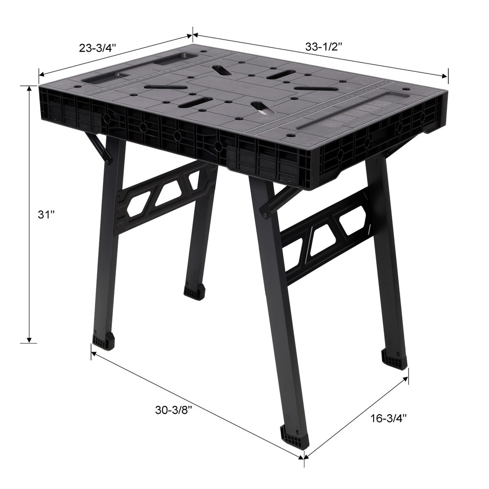 Foldable Work Bench 1650LBS Capacity Portable Garage Workshop Station