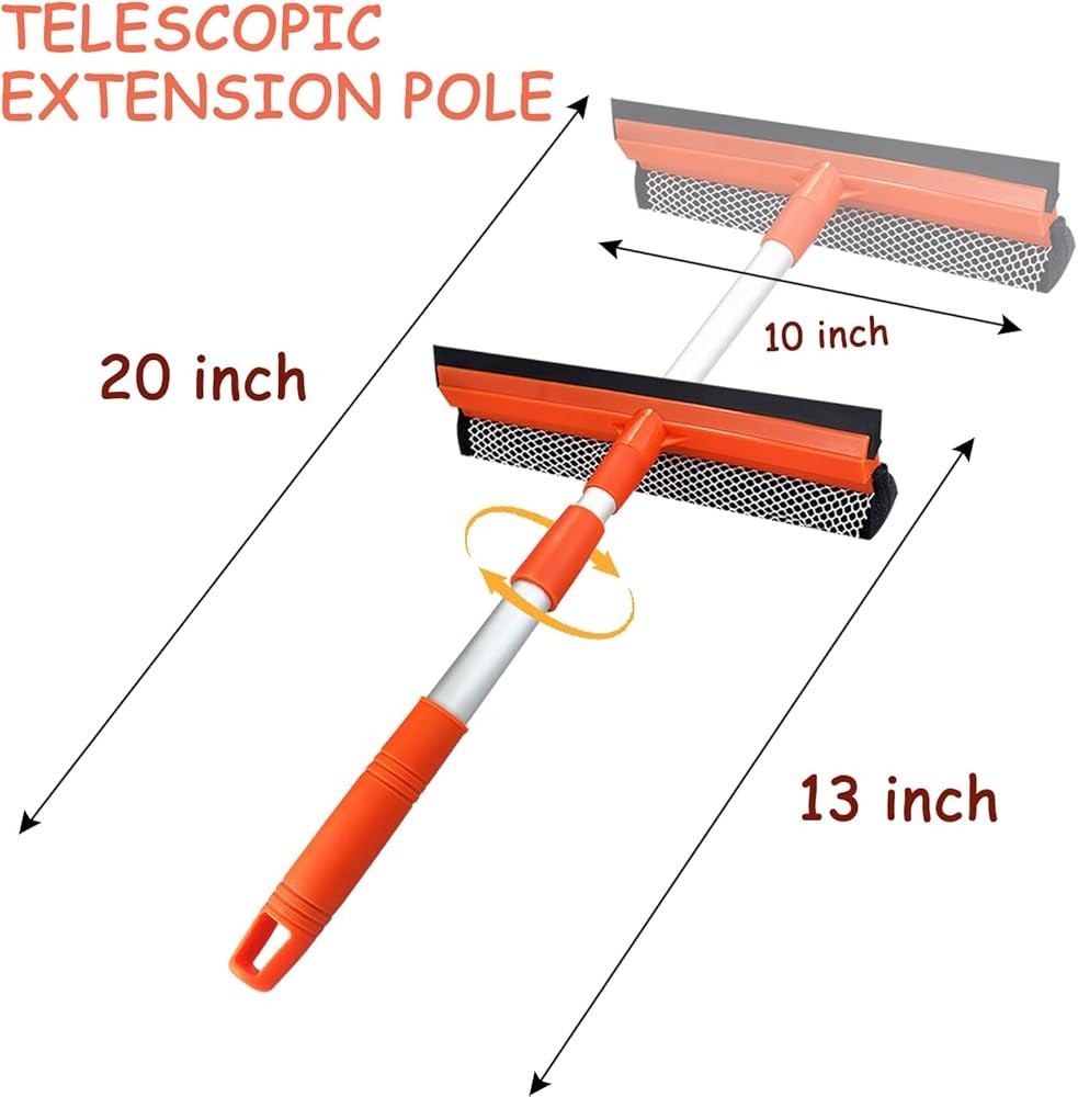 Window Squeee for Window Cleaning with Retractable Pole, Squeee Window