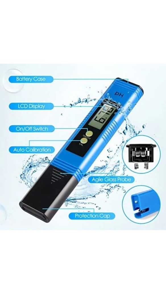 PH Meter 0.01 High Accuracy Pocket Size with 0-14 PH Testing Range PH Tester