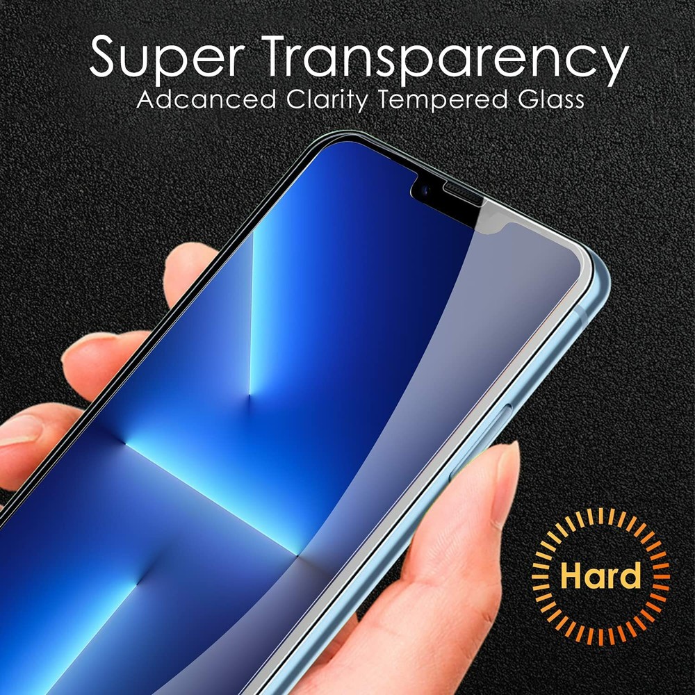 3 Pack For iPhone 13 14 Plus Pro MAX iPhone HD Tempered Glass Screen Protector