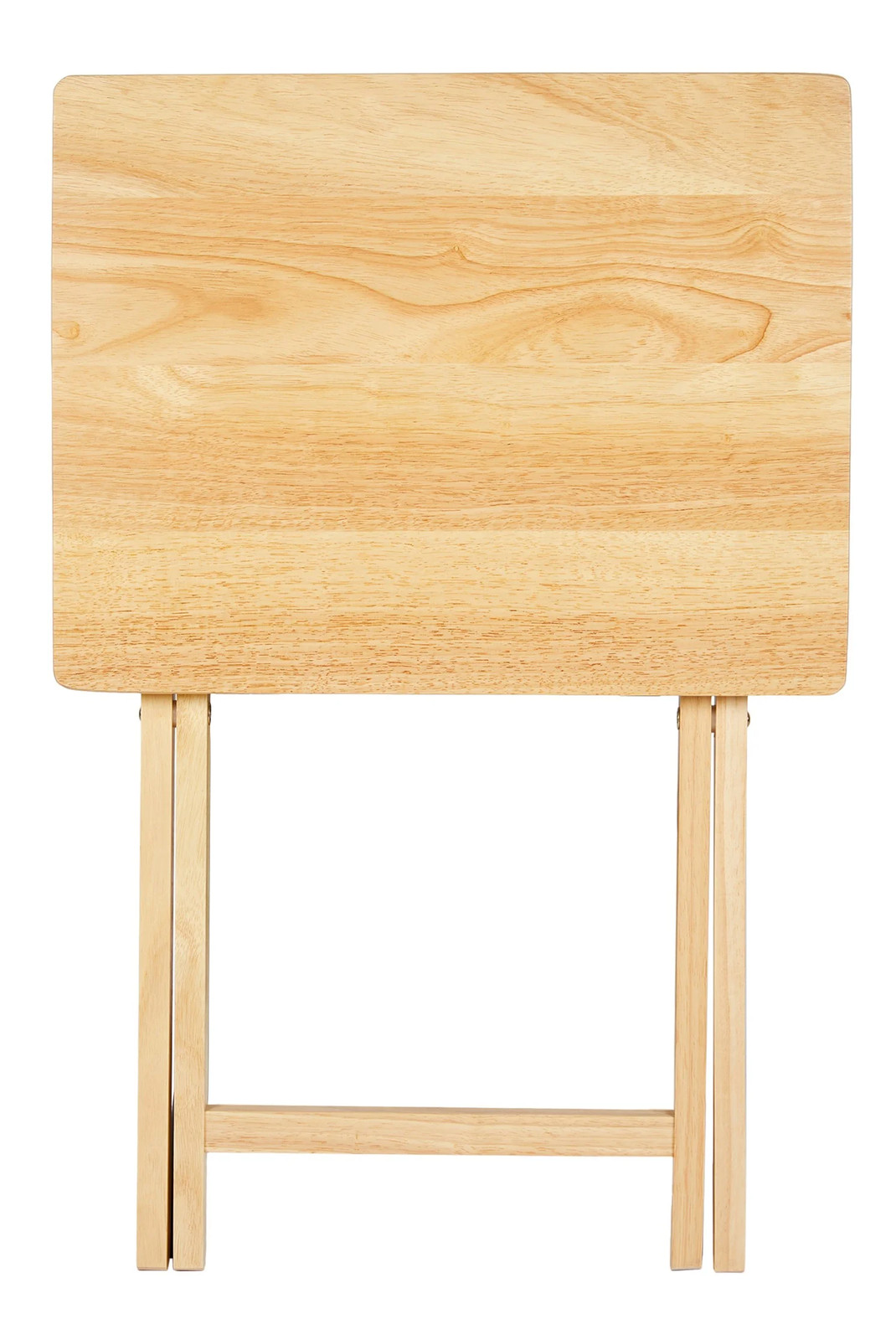 Folding TV Tray Table, Rubberwood, Natural, 19" X 14.5" X 26", Indoor, 1 Piece
