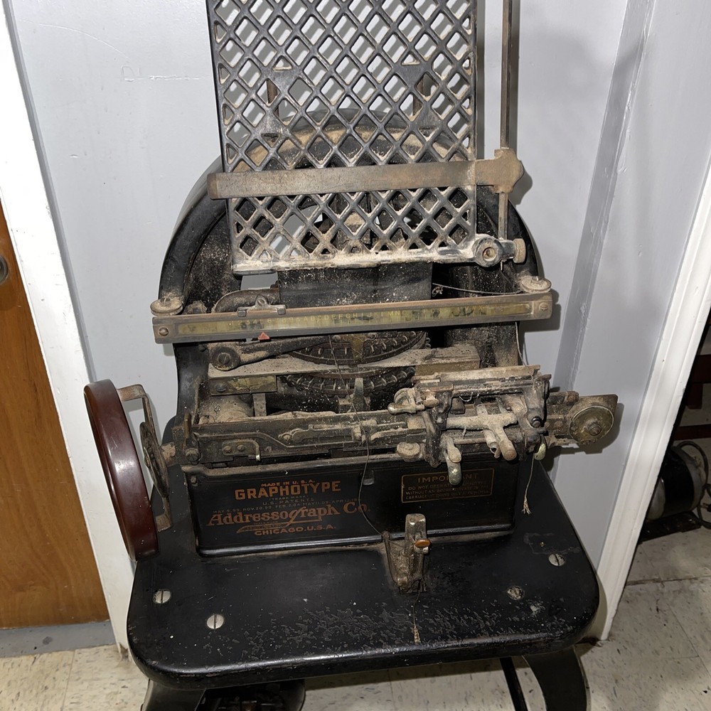 Pre-1929 Graphotype Addressograph Embossing and Printing Machine