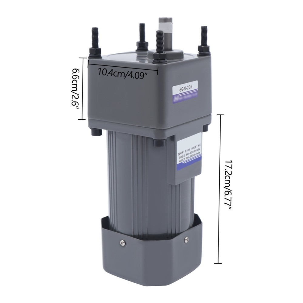 110V AC Gear Motor Electric Variable with Speed Controller Single-phase 20K 200W