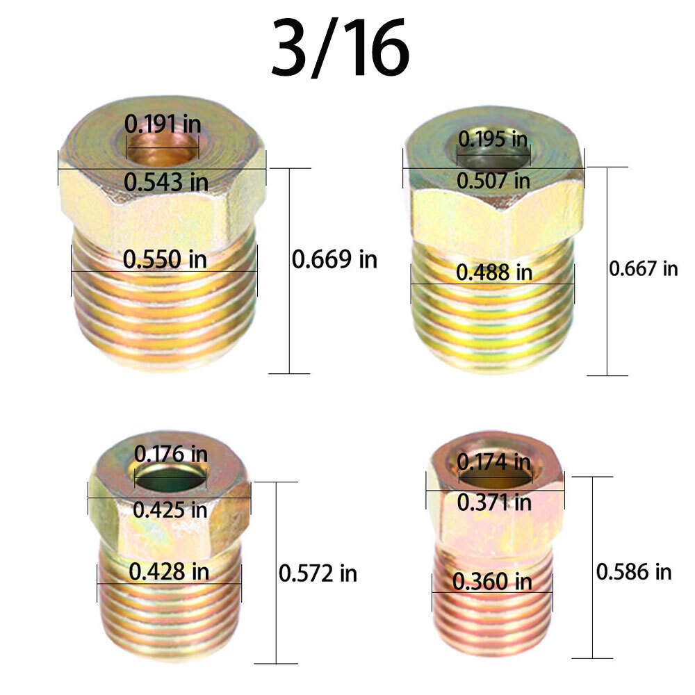 Labwork Brake Line Tubing Kit For Universal 25 Ft 3/16&1/4 Zinc w/32 Fittings