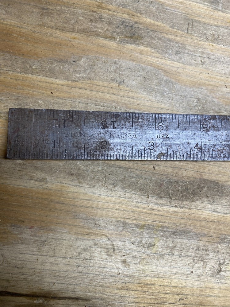 Vintage Stanley 122A Combination Square w/ Bubble Level