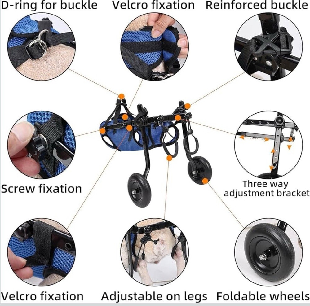 Customizable Lightweight Small Dog Wheelchair - Mobility Aid for Pets