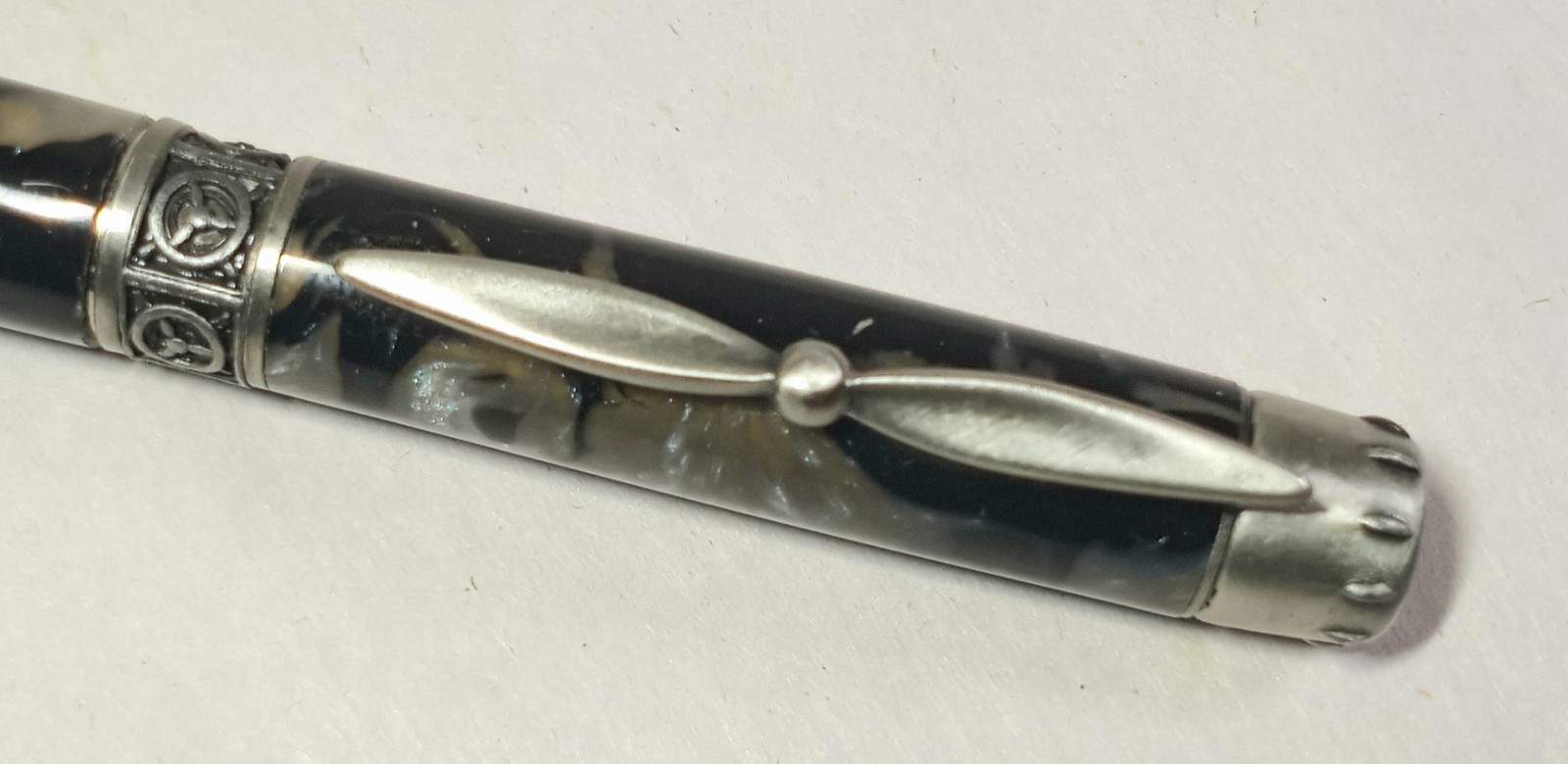 Aviation Airplane Propeller Twist Pen – Black Marble Granite Pilot Gift Pen READ