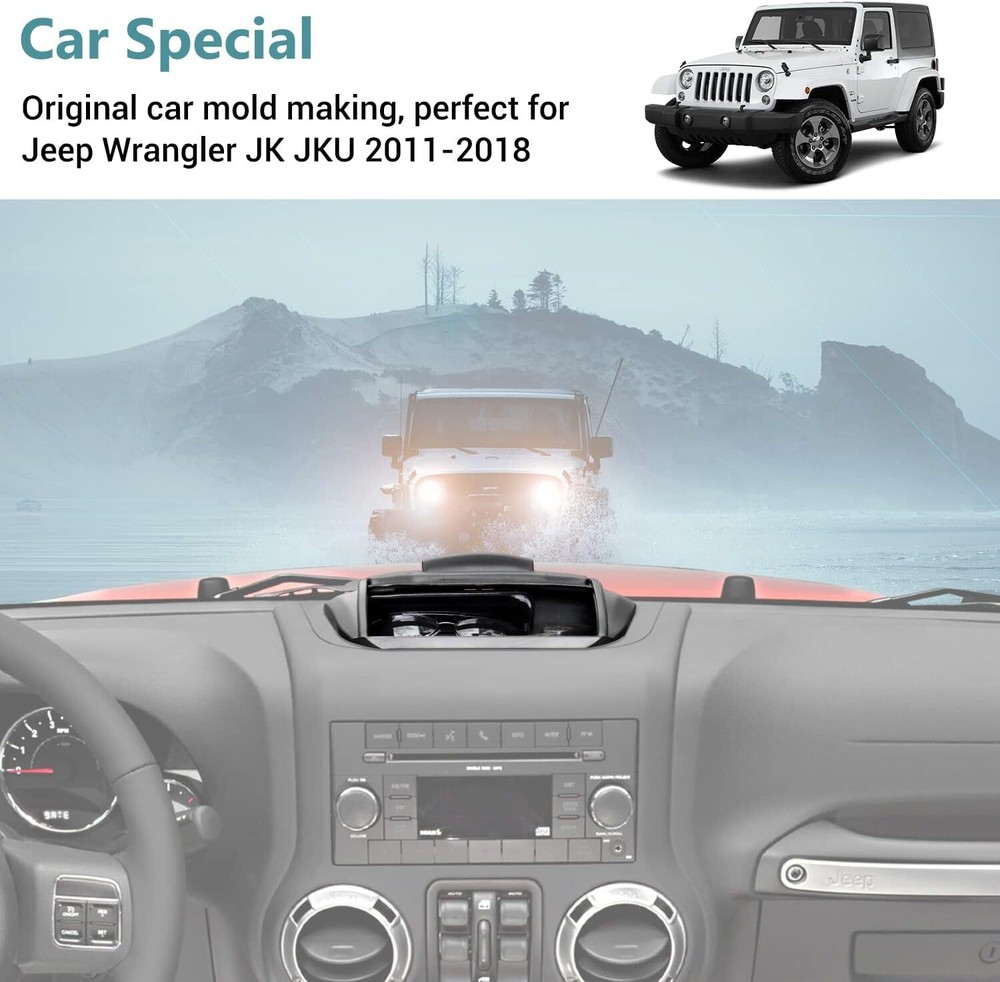 ABS Dashboard Console Storage Box Holder For Jeep Wrangler&Unlimited JK 2011-18