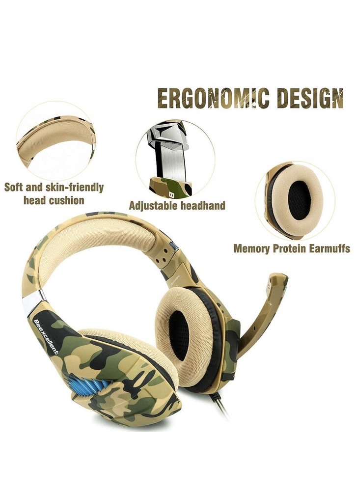 Ps4 Gaming Camo Headset Also Compatible With Xbox One PC (a) M29
