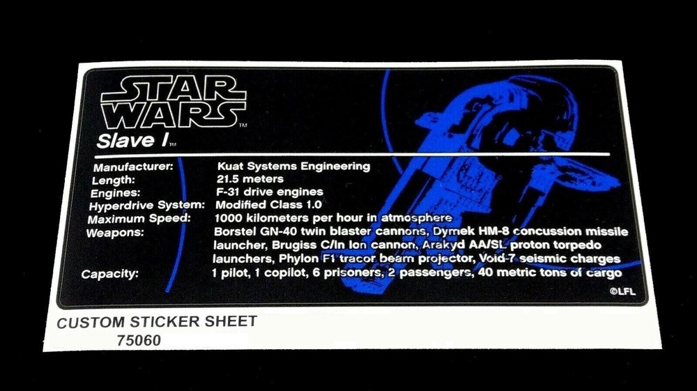 Custom Decal for 75060 Replacement Stickers