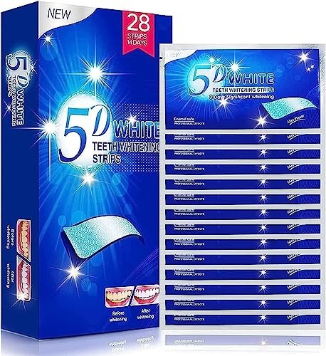 28PCS 5D Teeth Whitening Strips Tooth Rapid Bleaching White Strips Teeth White