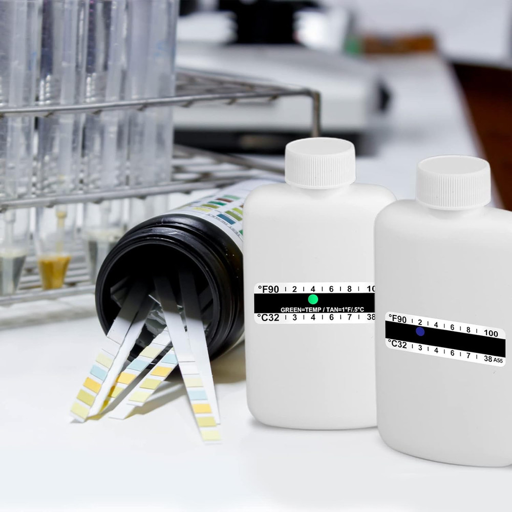 14 Pcs Urine Test Complete Kit 2 Portable Empty Bottles 10 Adhesive Temperature