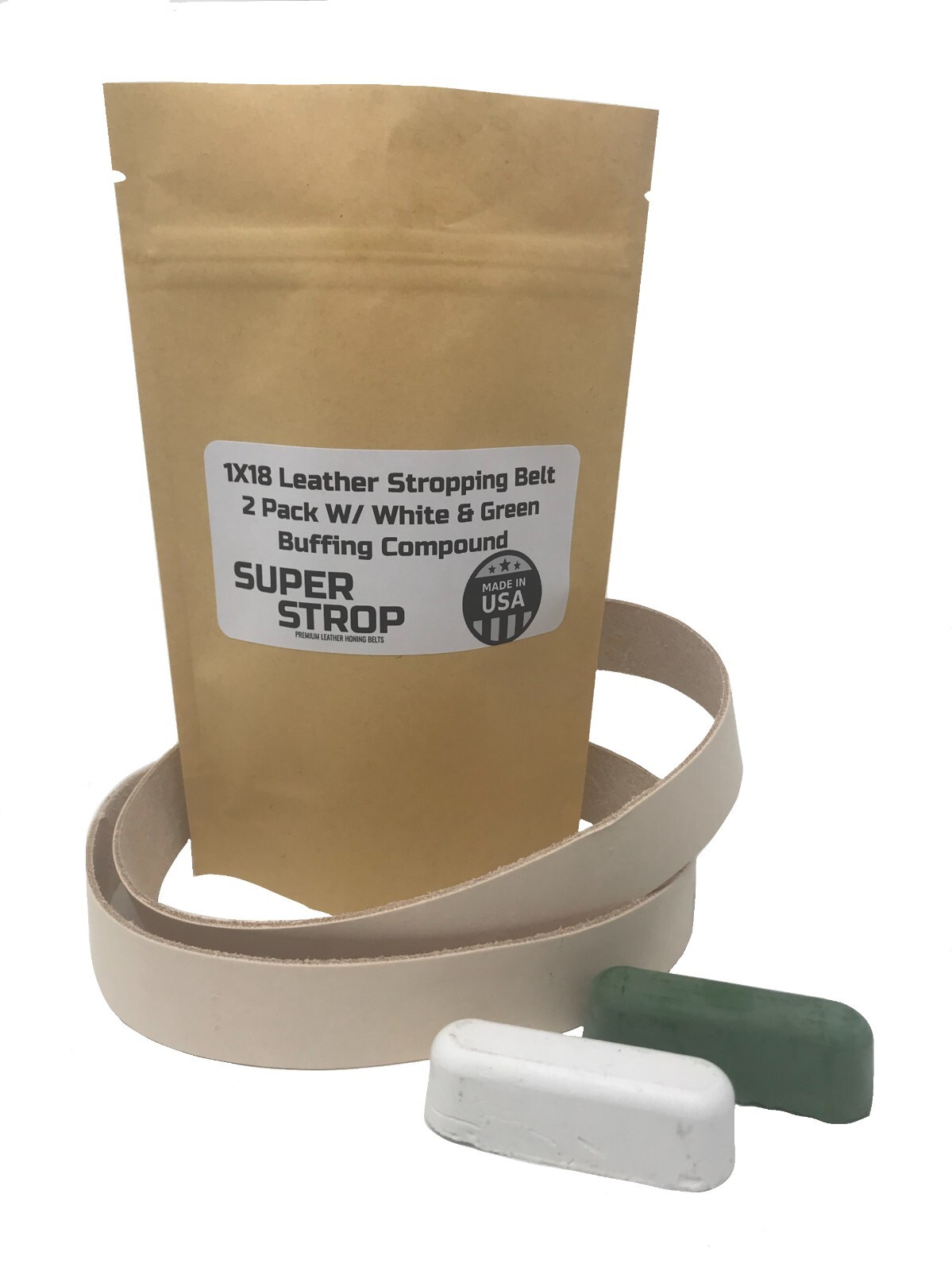 1x18 in. 2 Pack Leather Honing Belt SUPER STROP for Ken Onion Blade Attachment