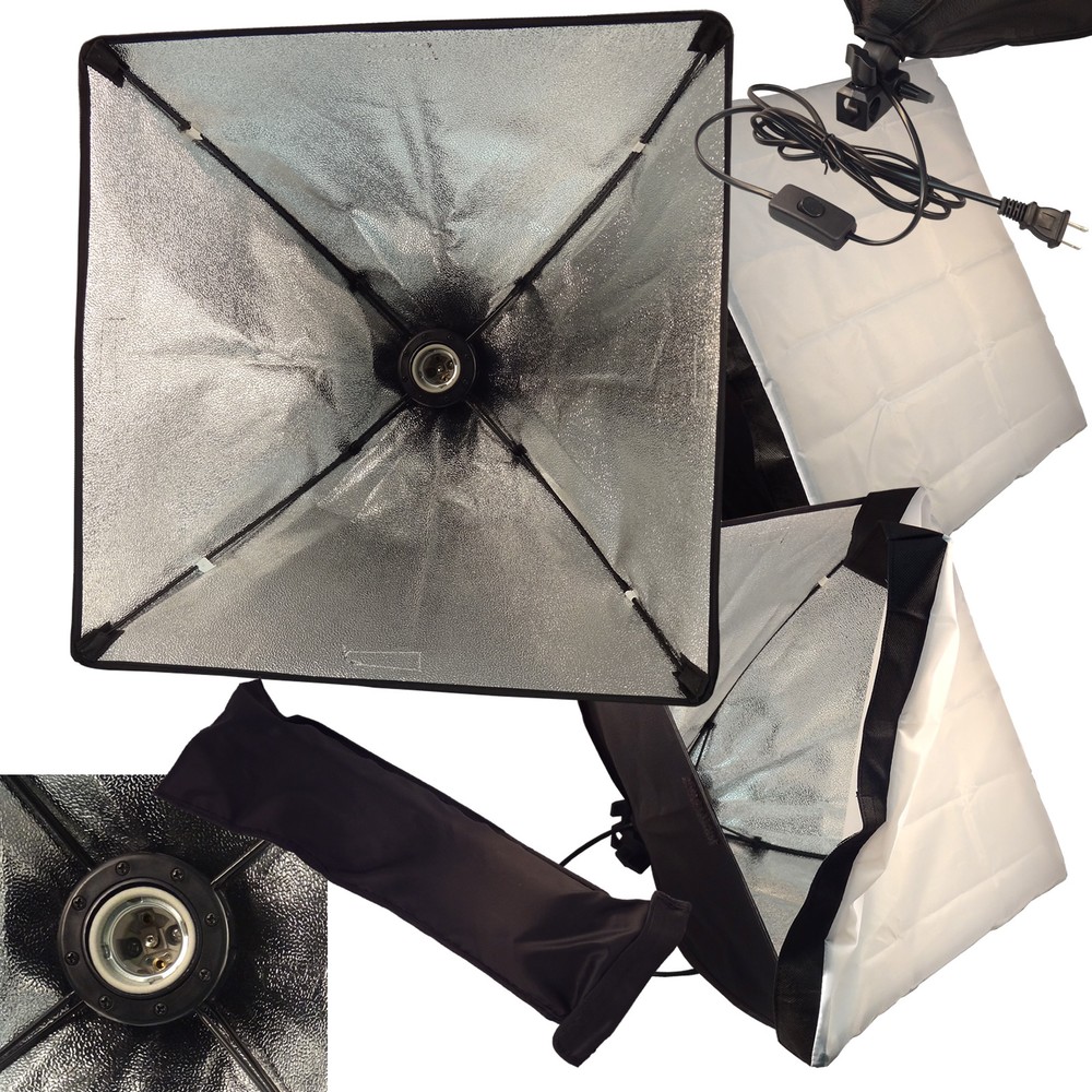 Softbox Video Light Photo Studio Lighting 50*50cm/20x20" Light head E27 socket