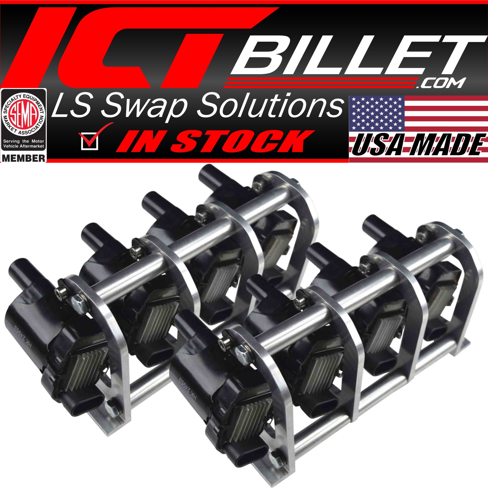 LS Remote Mount Coil Relocation Brackets D585 LSX LS LQ4 LQ9 Swap Billet