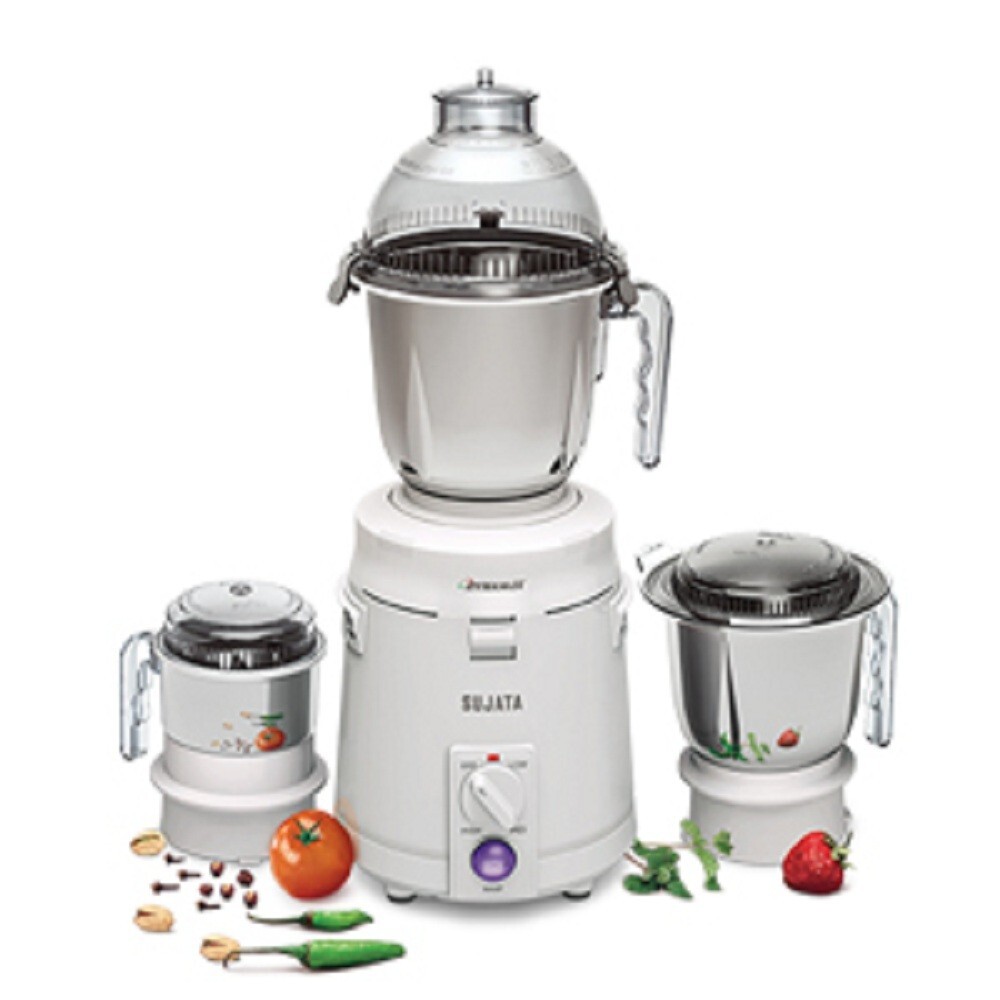 Sujata Dynamix, Mixer Grinder, 900 Watts, 3 Jars (White)