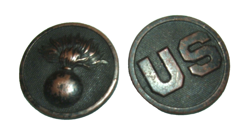 WWI EM Collar Disc Set, Ordnance & US No Nuts (A)