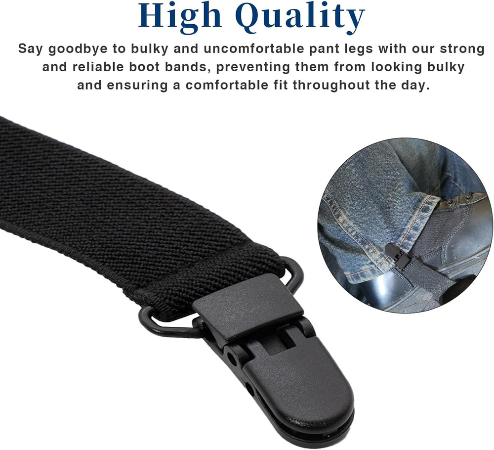 4 Pcs Boot Straps for Cowboy Boots, Adjustable Elastic Boot Straps Clamp for Pan