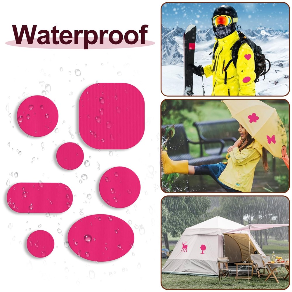 45PCS Down Jacket Repair Patch for Puffer Jackets Three Sizes, Pre-Cut-Rose