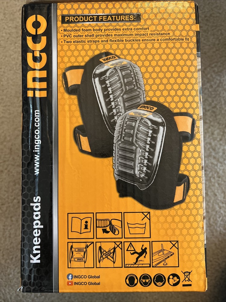 INGCO Professional Knee Pads with High-density Foam Padding & Adjustable Straps