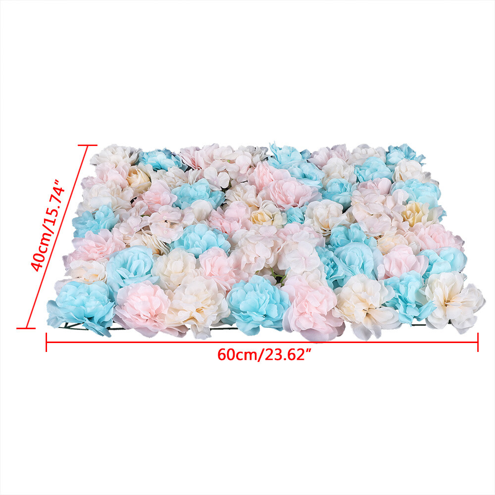 12PCS Artificial Flower Wall Panel White Hydrangea Rose Wedding Backdrop Decor.
