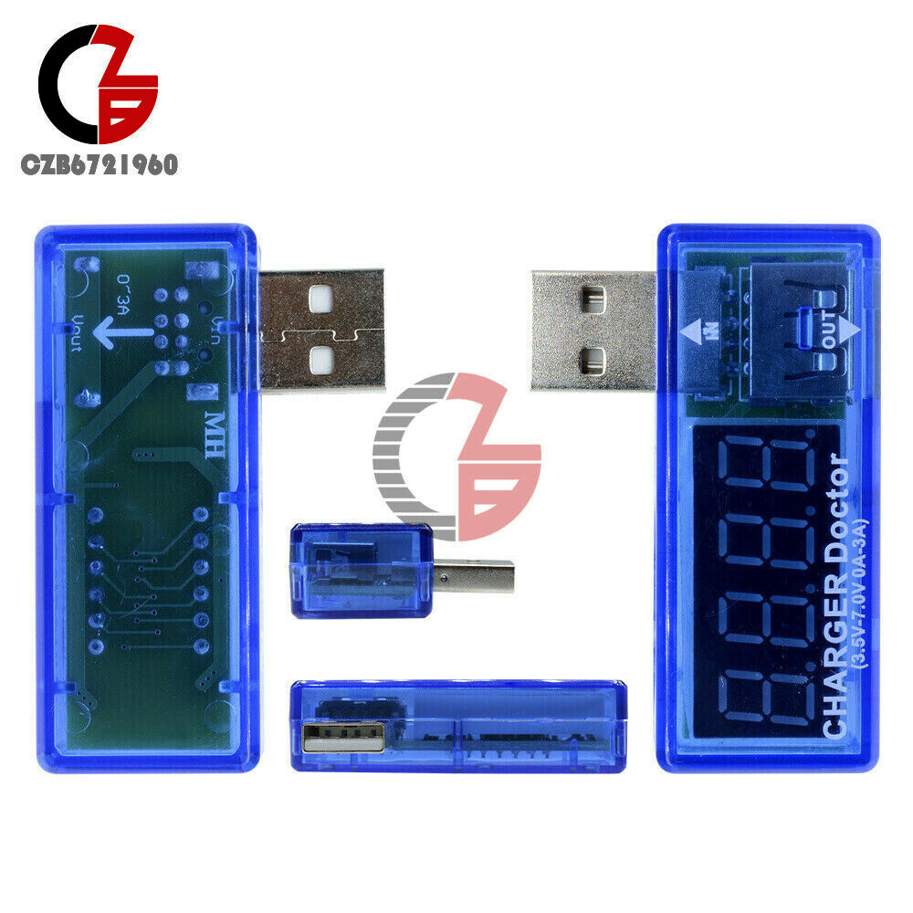 Digital Dual LED 5V USB Current Voltage Meter Voltmeter Power Ammeter Detector