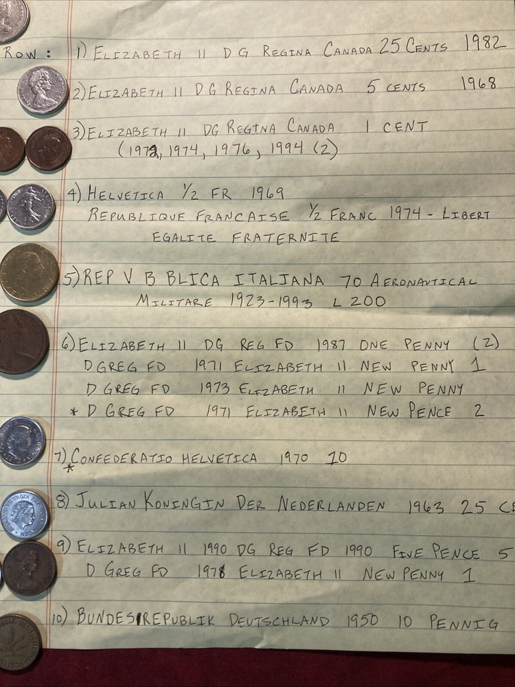 30 Various Foreign Coins- 20 Pictured & Listed - Circulated/UNC-(Finding + Add)