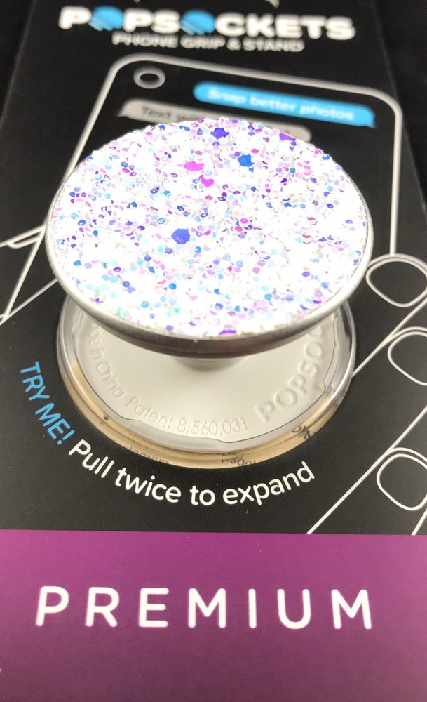 Popsockets Sparkle Snow White Glitter Shiny Crystal Bling Pop Socket Phone Grip
