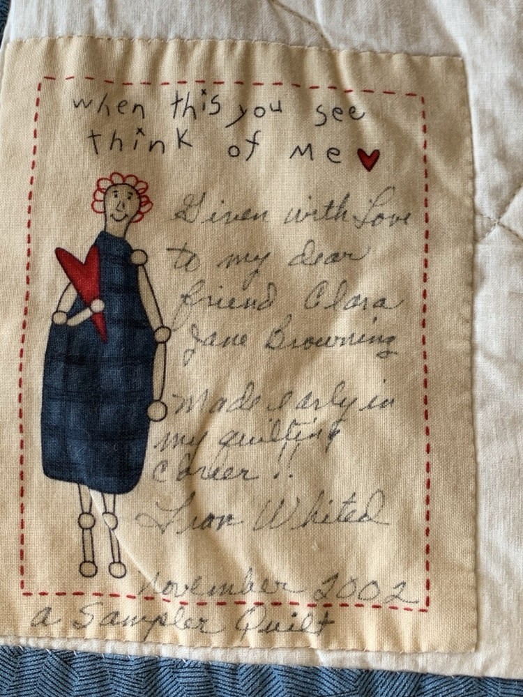Handmade Quilt Throw / Wall Hanging /Drapery Panel 51x52” Signed + Dated 2002