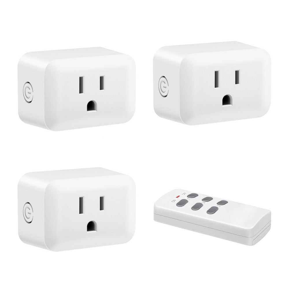 Wireless Remote Control Outlet, Light Switch, 100FT Range,1 Remote and 3 Outlets