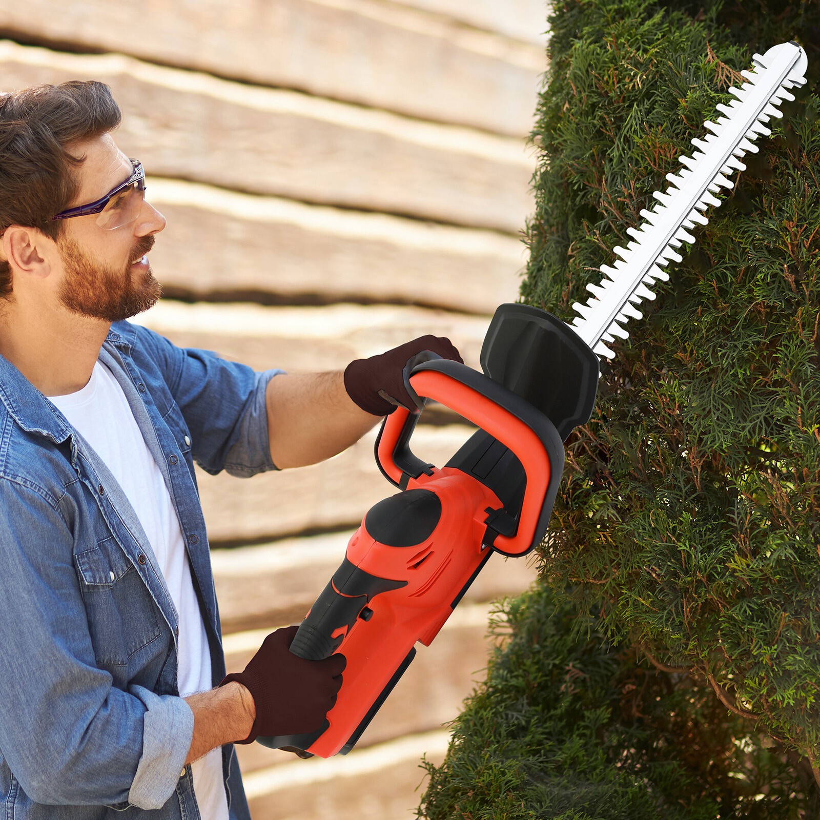 22'' Electric Hedge Trimmer Cordless Power Hedge Trimmer with 2Battery & Charger