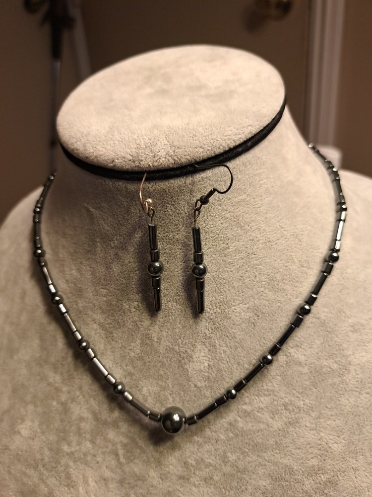 High End Necklace Earring Set Magnetic Clasp