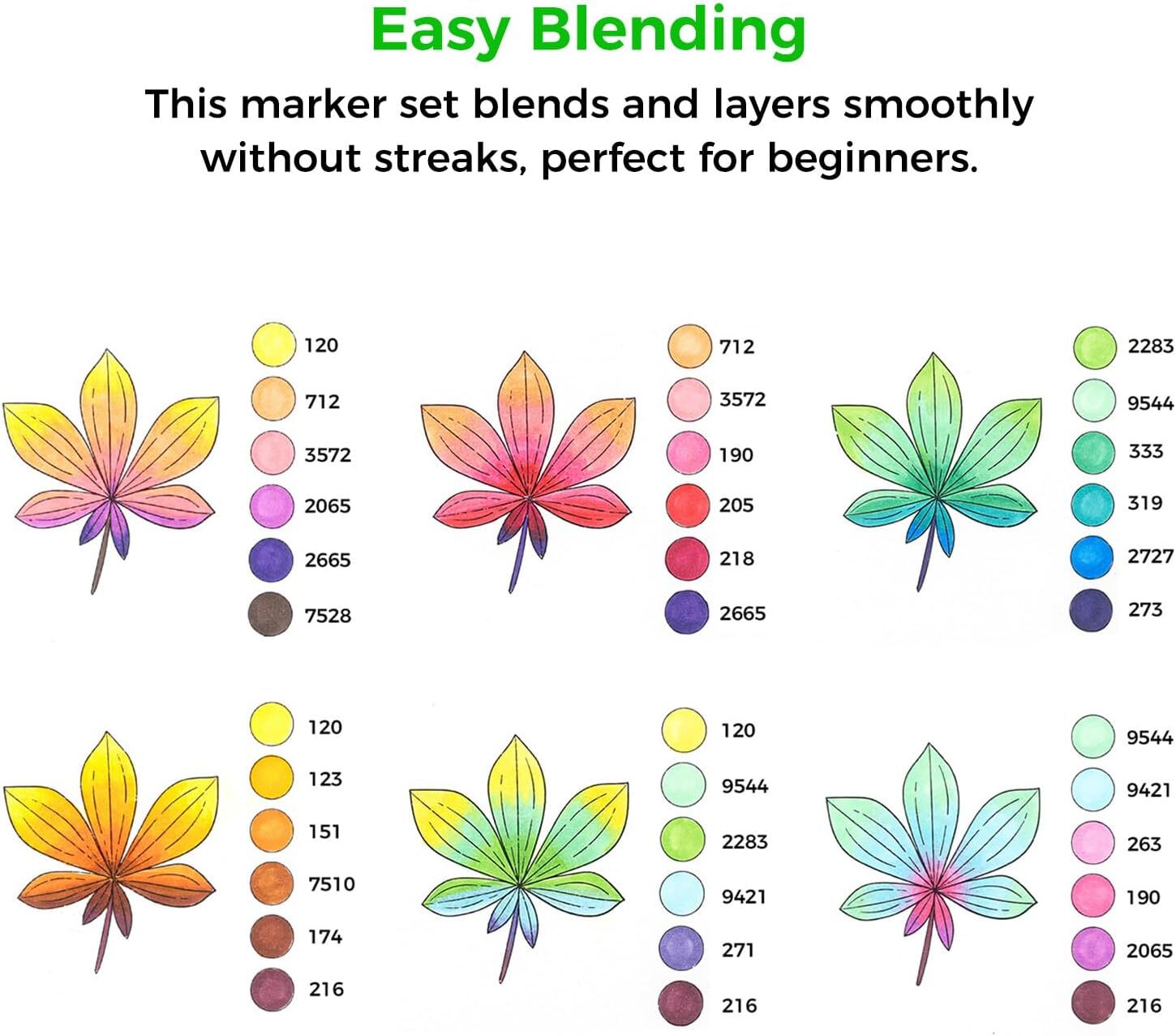 Ohuhu Markers, 48-color Double Tipped Alcohol Markers Brush& Chisel for Beginner