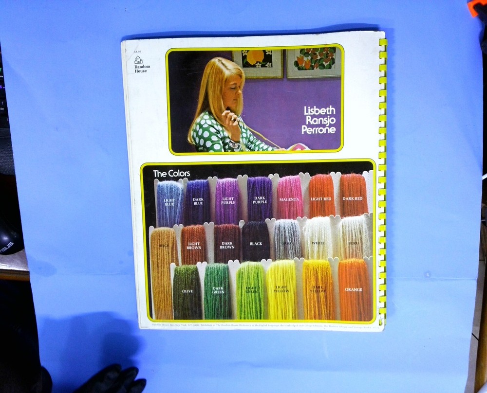 1973 Lisbeth Perrone's Needlepoint Workbook Spiral Bound-1st Edition w/Patterns