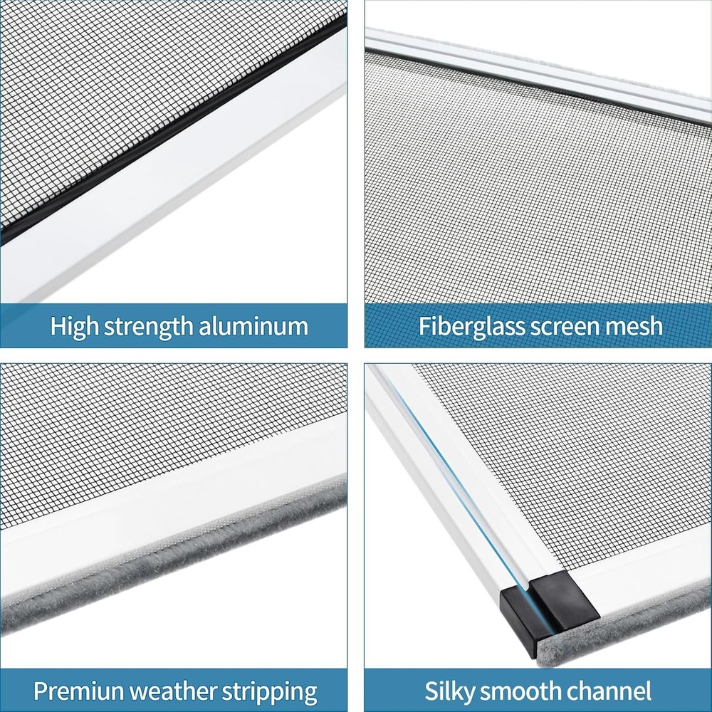 Expandable Window Screen 2 Pack Adjustable Window Screen 15" H x 21" 40" W