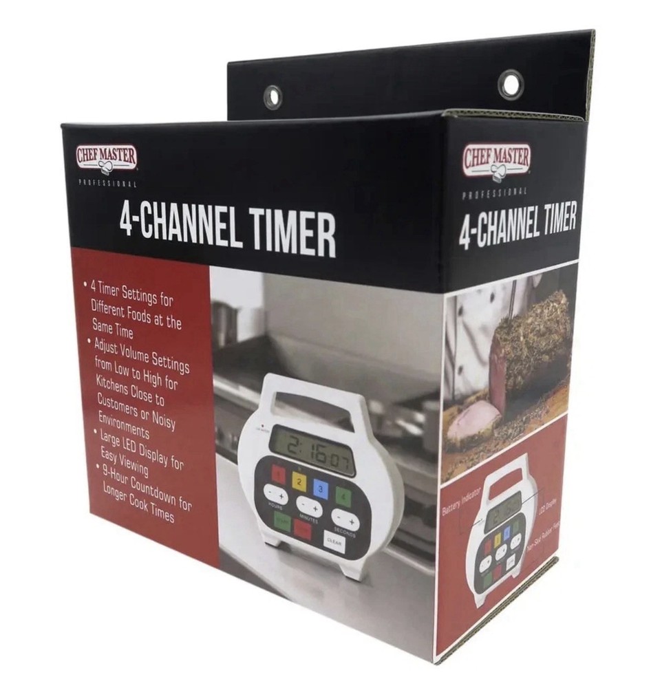 ChefMaster 90218 4 Channel Kitchen Timer