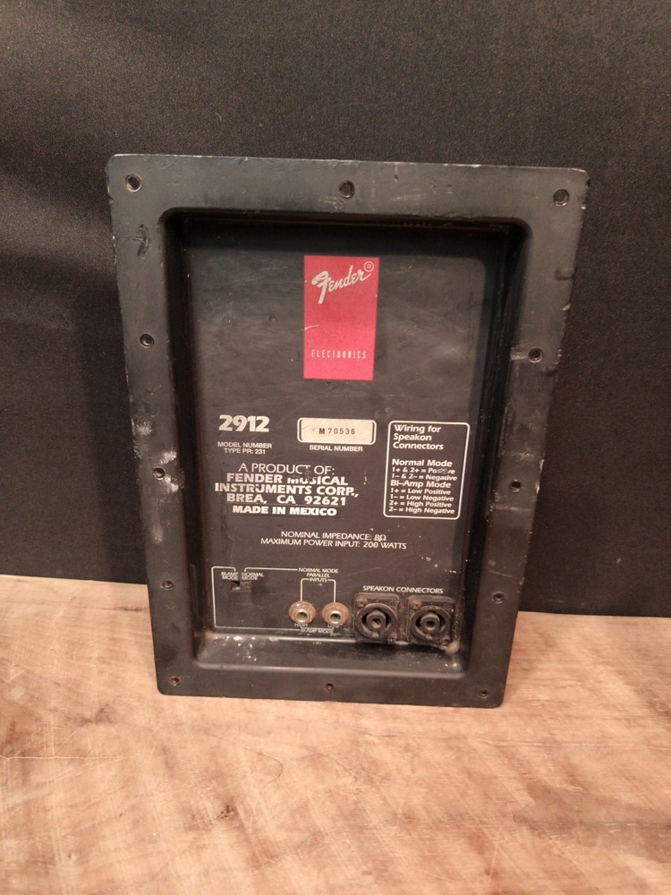 Fender 2912 Speaker Hookup, Untested