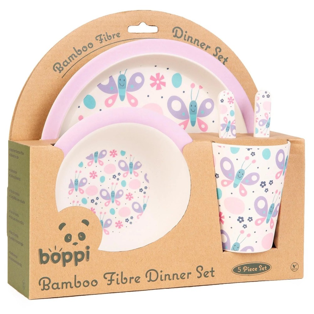 Boppi: Bamboo Dinnerware 5-Piece Set - Butterflies