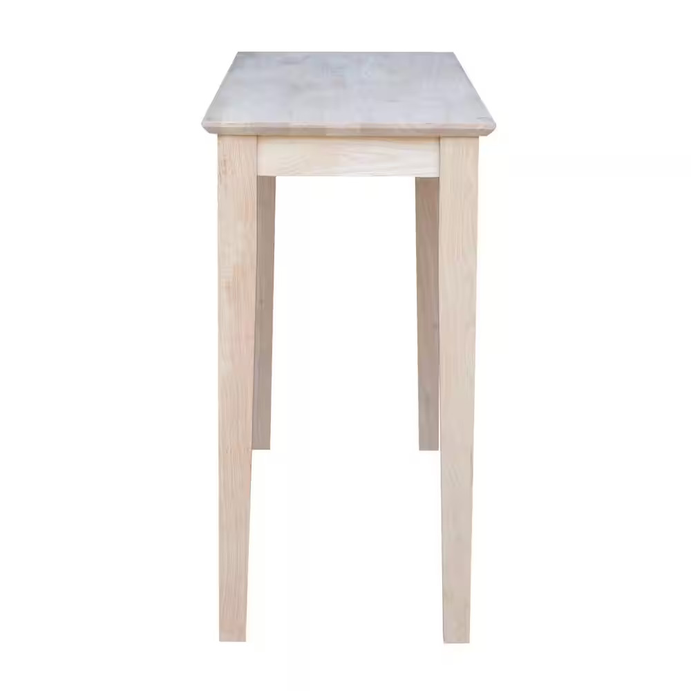 Shaker 48 In. Unfinished Standard Rectangle Wood Console Table