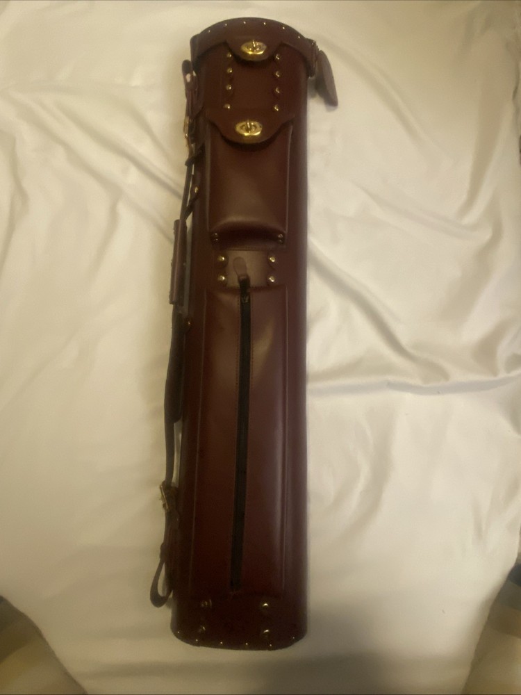 Pool Case 3x7 Inverted Leather Cowboy Case - Brown