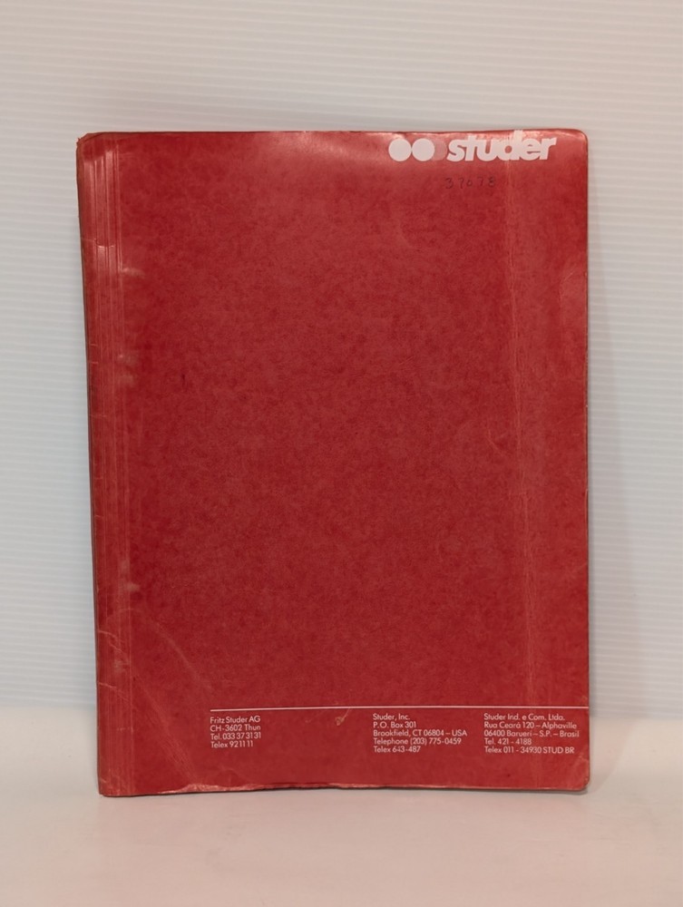 Studer S40-12 Instruction Manual Universal Cylindrical Grinder