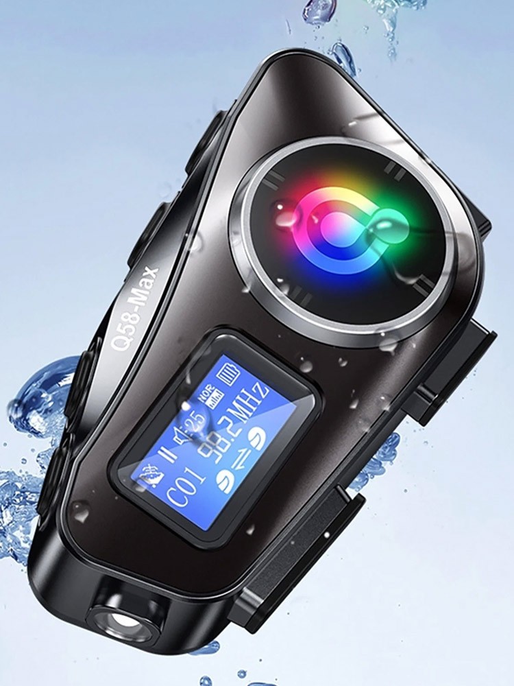 Bluetooth Headset Motorcycle Intercom Helmet LCD Waterproof maximum 32GIZ