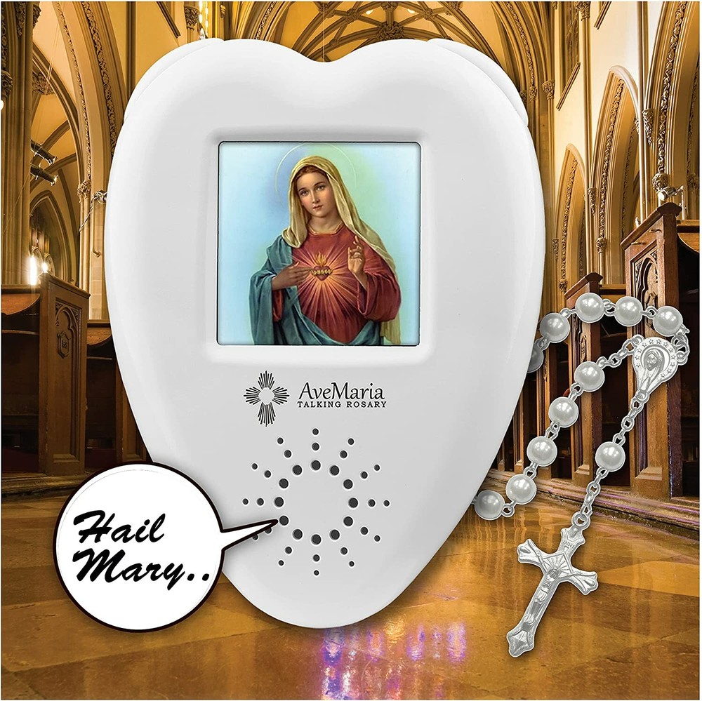 Electronic Talking Rosary with LCD Screen - Holy Rosary Praying English Spanish