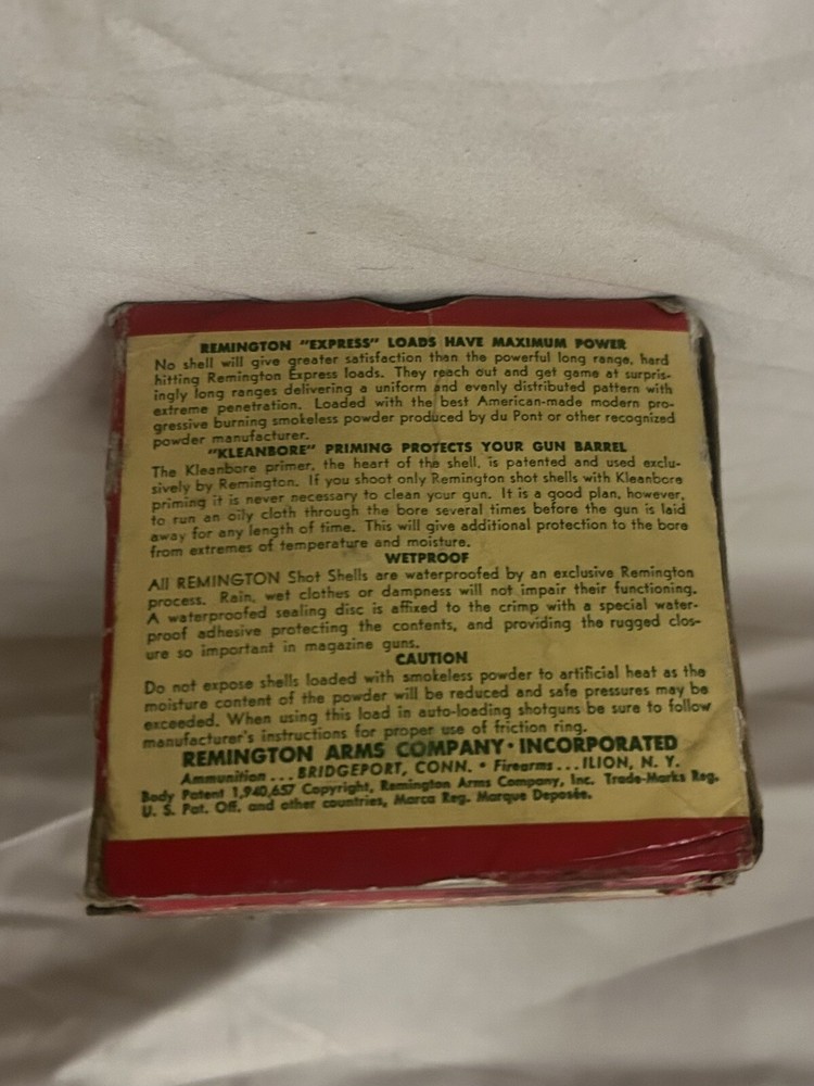 VTG Remington Express 12 Ga Shotgun Shell Box Kleanbore Extra Long Range - EMPTY