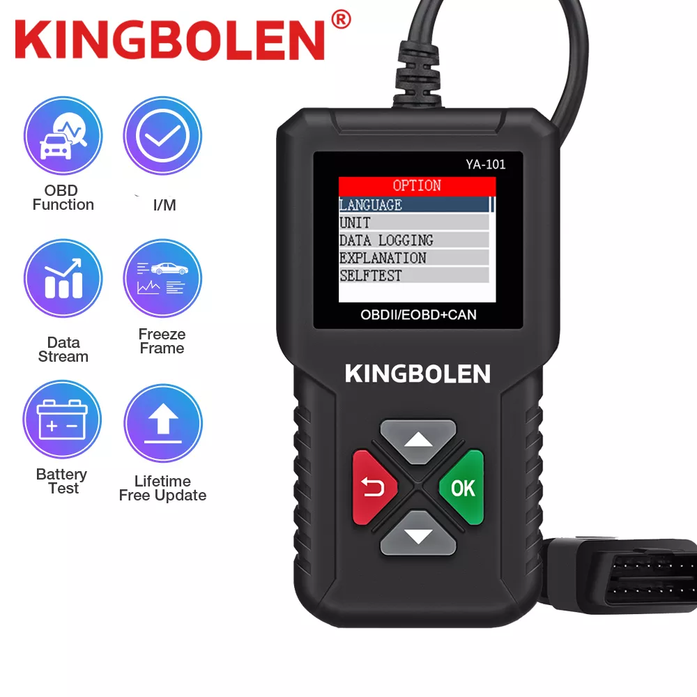 KINGBOLEN YA101 OBD2 Scanner Code Reader Car Check Engine Fault Diagnostic Tool