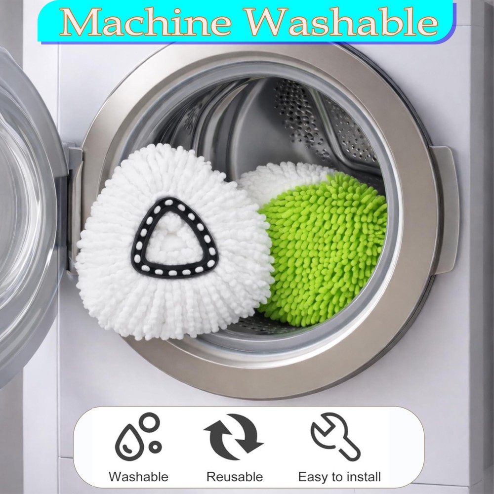 Spin Mop Heads Replacement for O-Cedar EasyWring Spin Mop Microfiber Refill, ...
