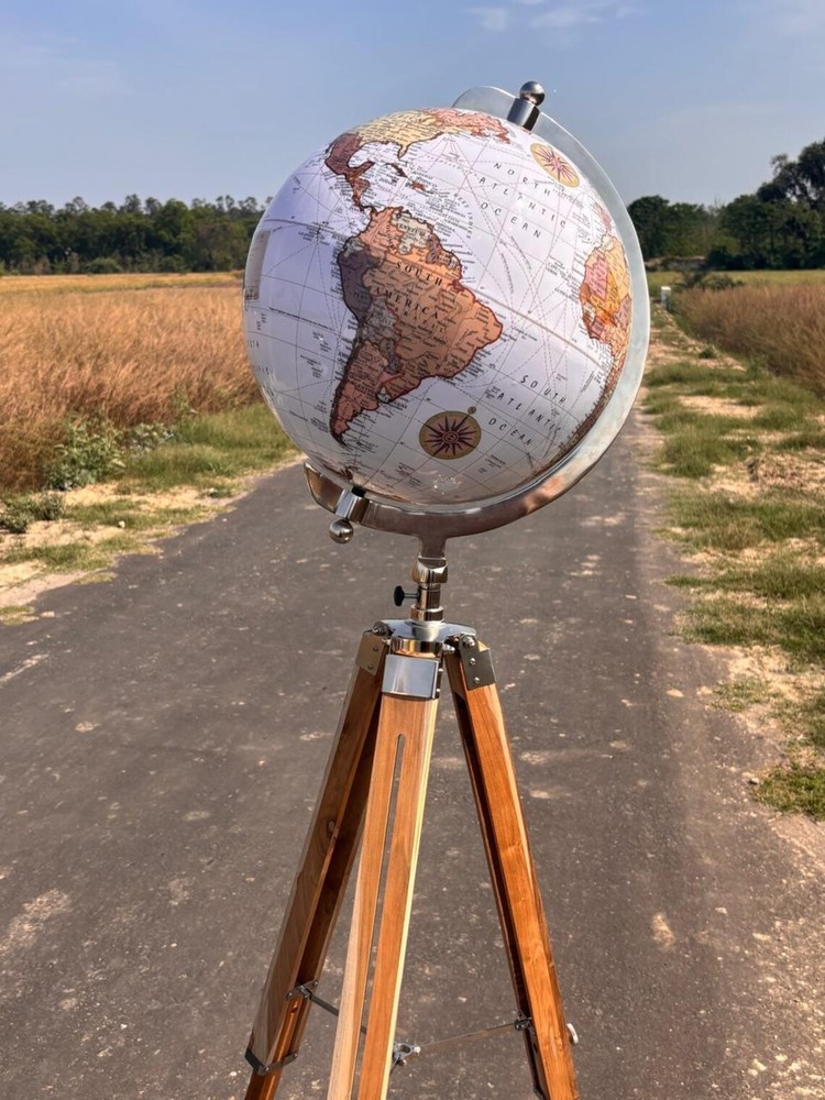 World Globe with Tripod Stand Home Office Décor & Study Room Accent