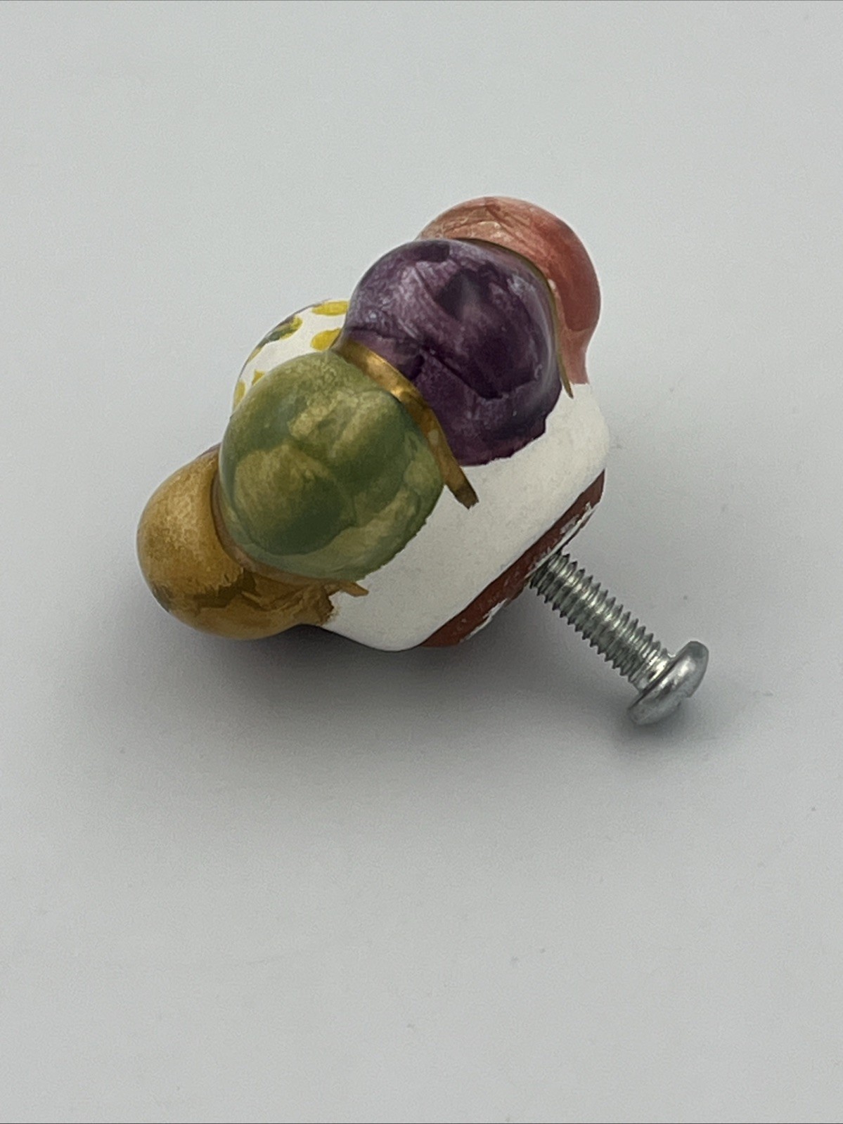 Mackenzie Childs 175” Majolica Rosie Posie Knob Pull With Hardware