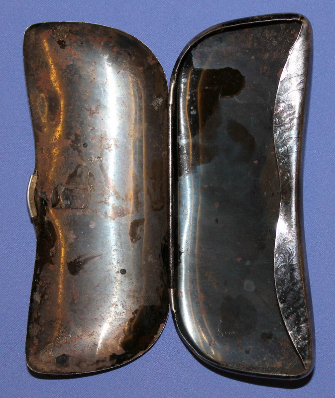 Antique Optal Metal Eyeglasses Spectacles Case